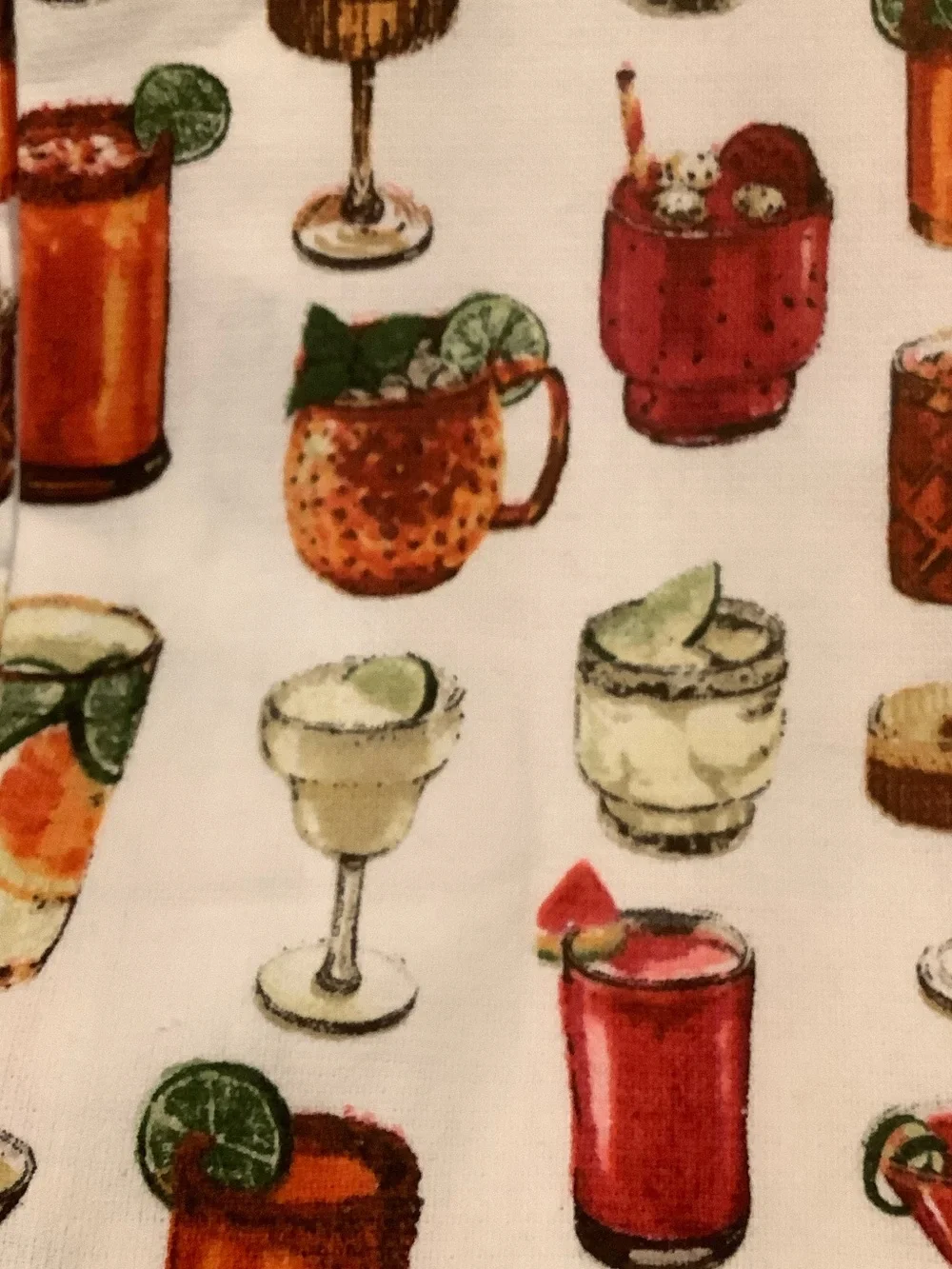 Cocktails Mocktails & Tropical Drinks Kitchen Towels Set of 2 NWT Cotton Bliss